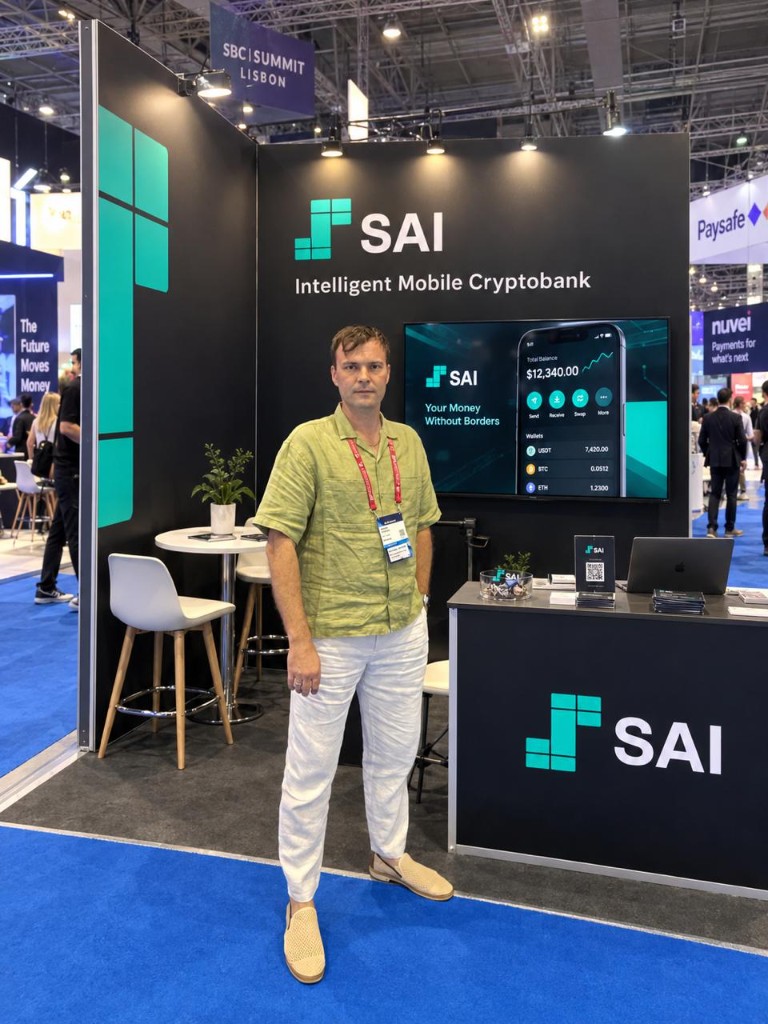SAI Wallet booth at SBC Summit in Lisbon